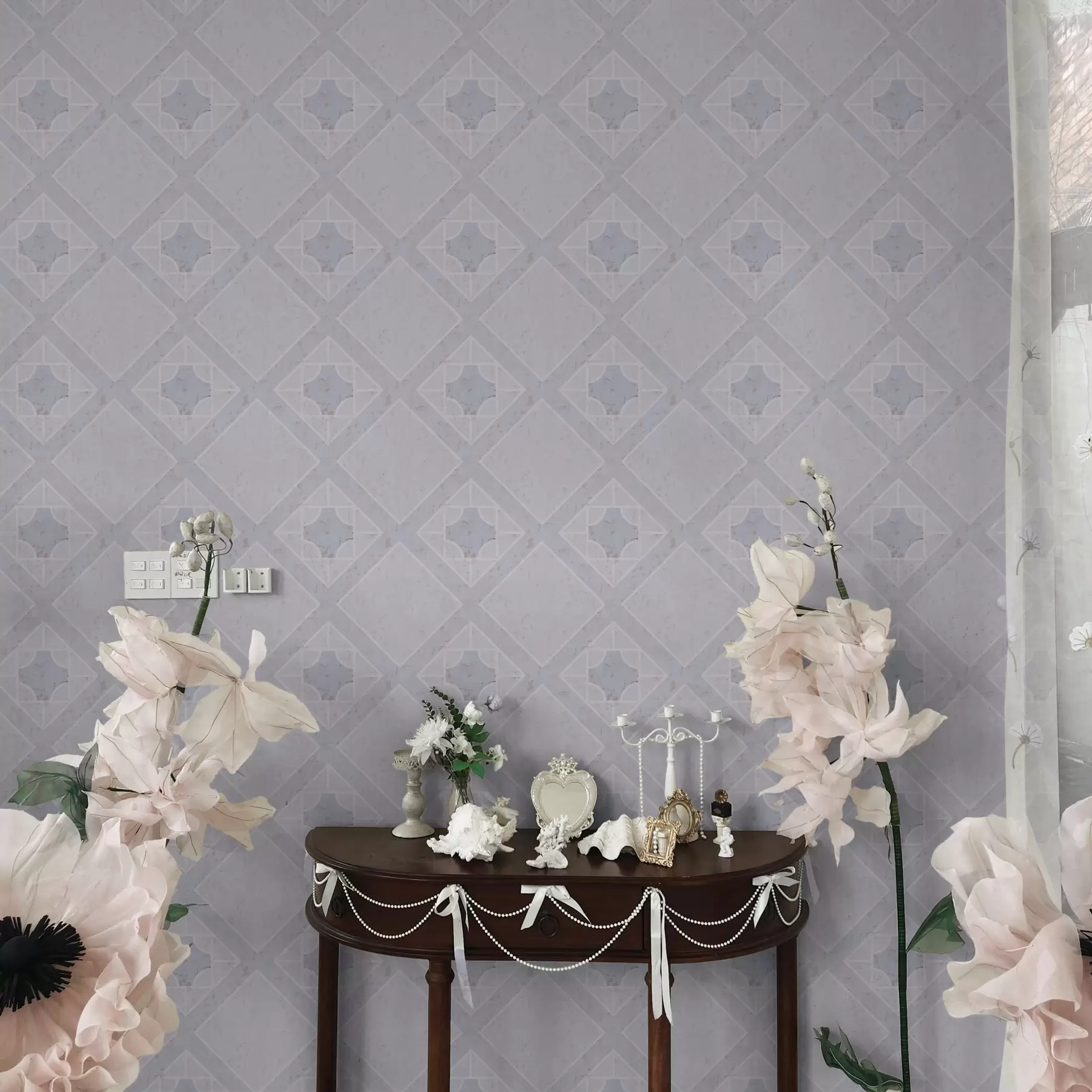 Fototapeedid Valged rombid sinisel taustal a00010