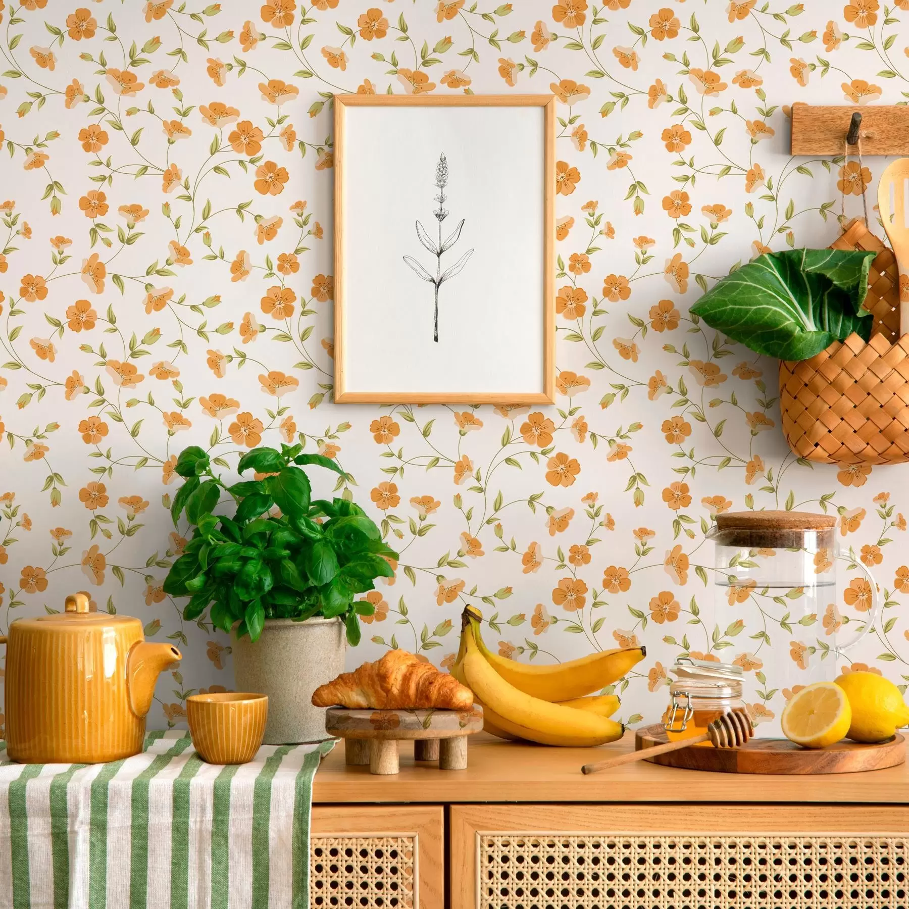 Fototapeedid Oranžid lilled valgel taustal a00015