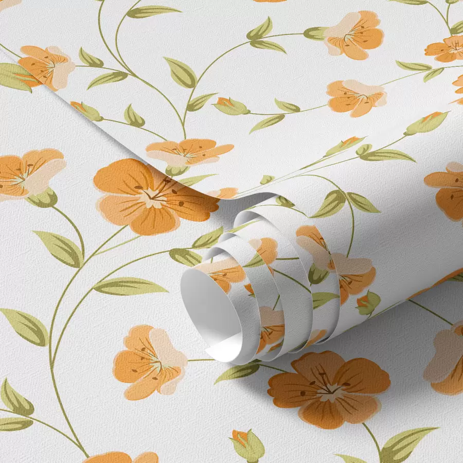 Fototapeedid Oranžid lilled valgel taustal a00015