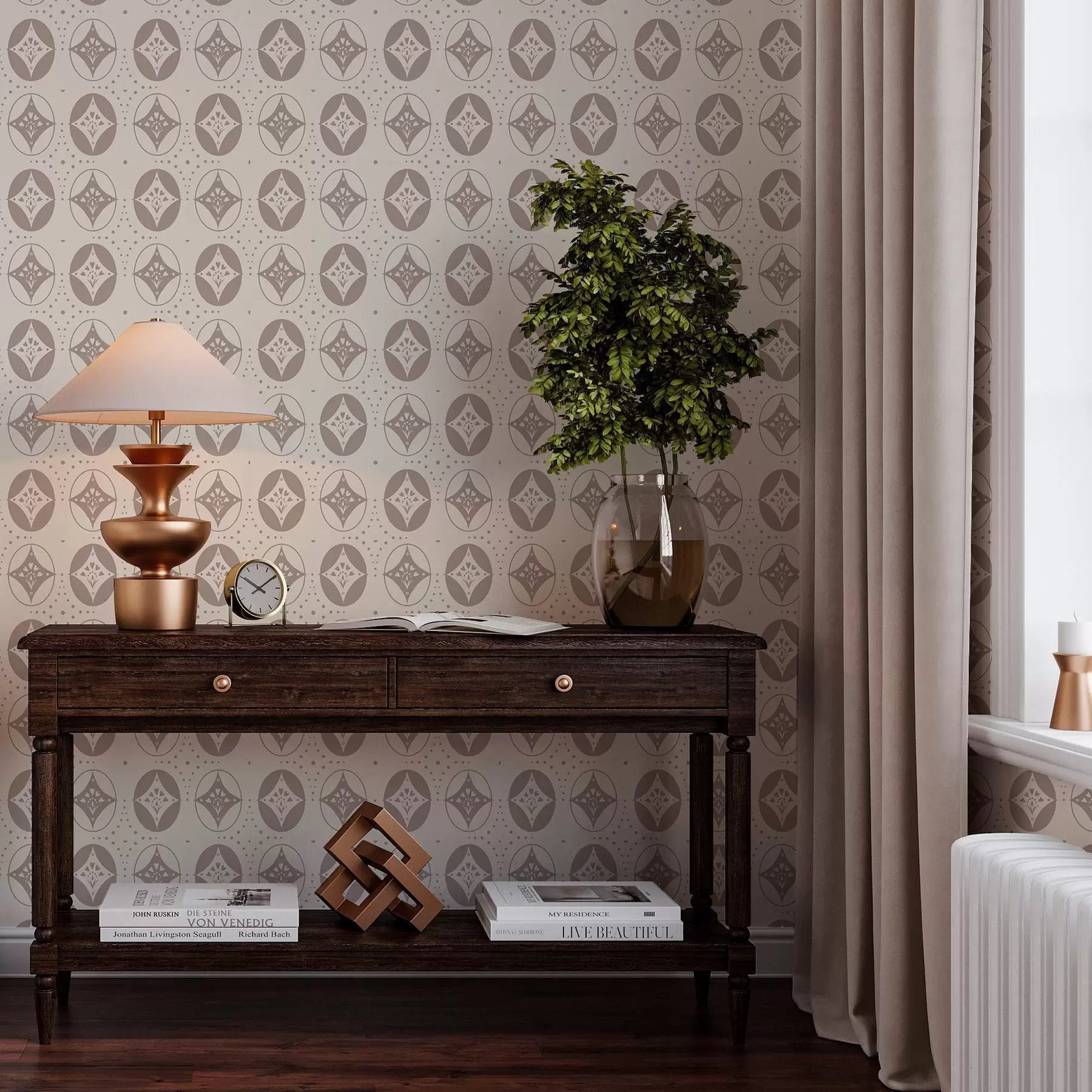 Fototapeedid Õrn geomeetriline ornament rombidega a00035