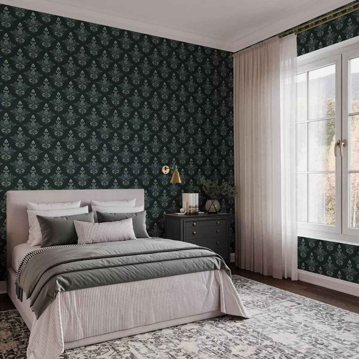 Tapeet Abstraktne muster tumedal taustal a00040