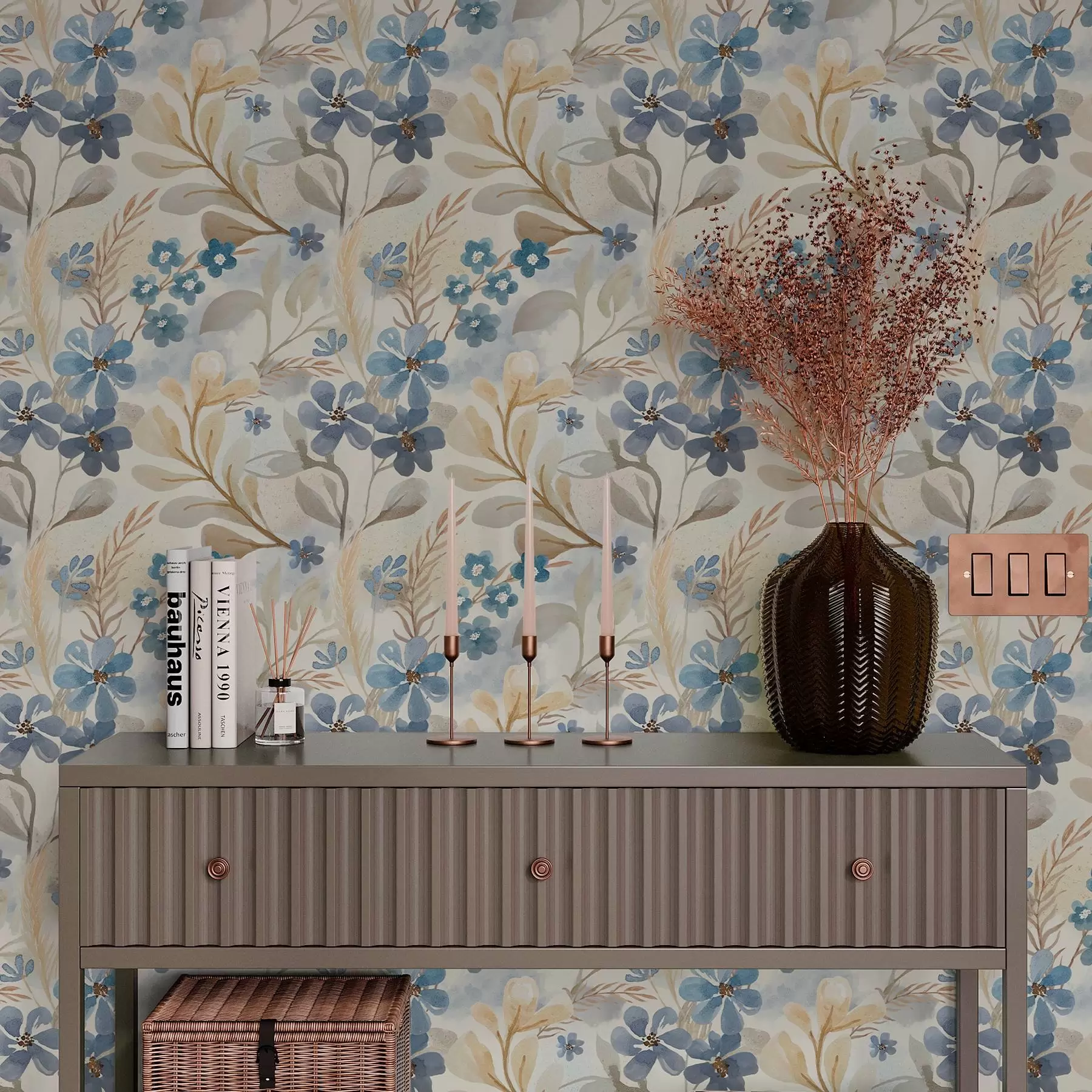 Fototapeedid Õrnad lilled ja lehed akvarellistiilis a00042