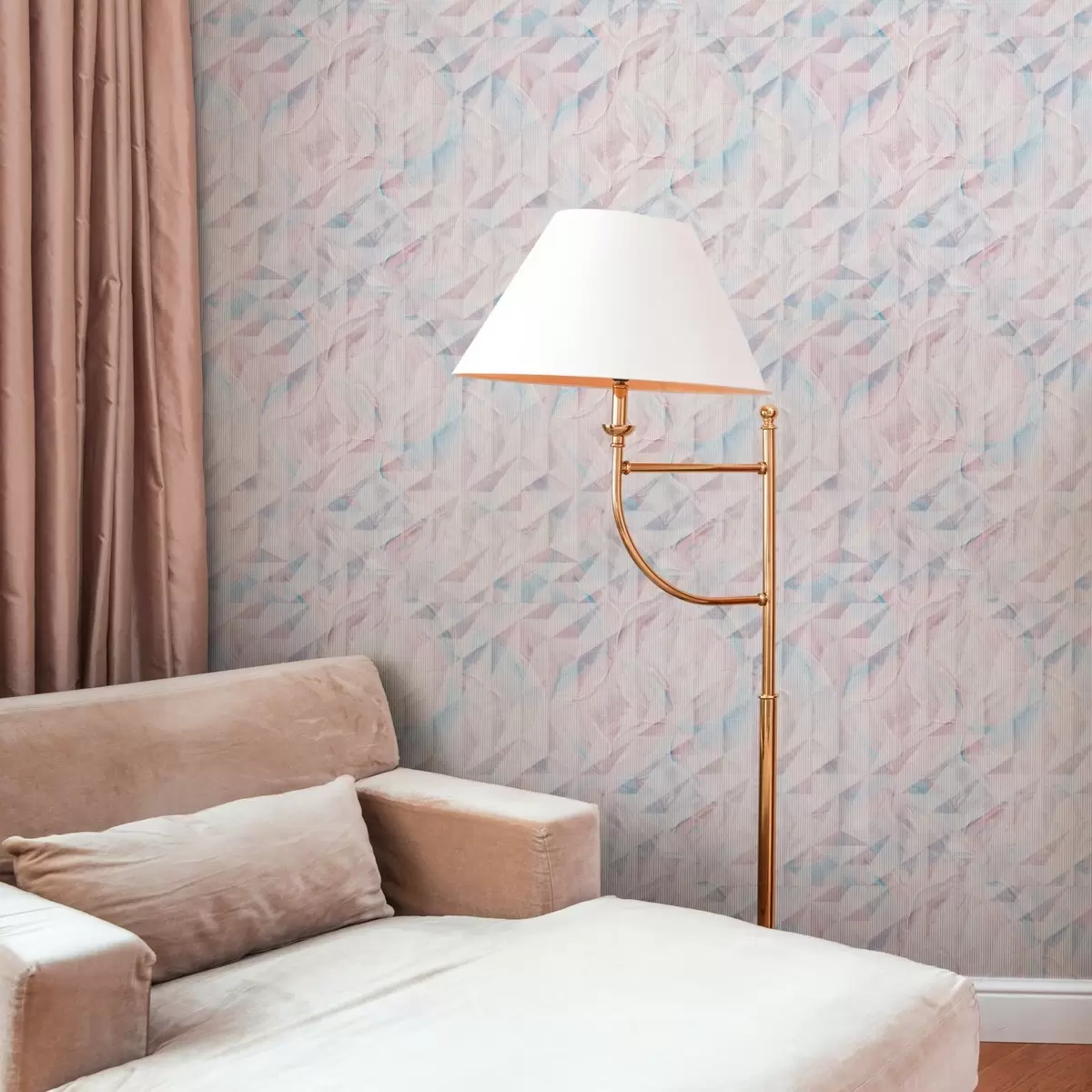 Tapeet Abstraktne roosa ja sinine geomeetriline muster a00050