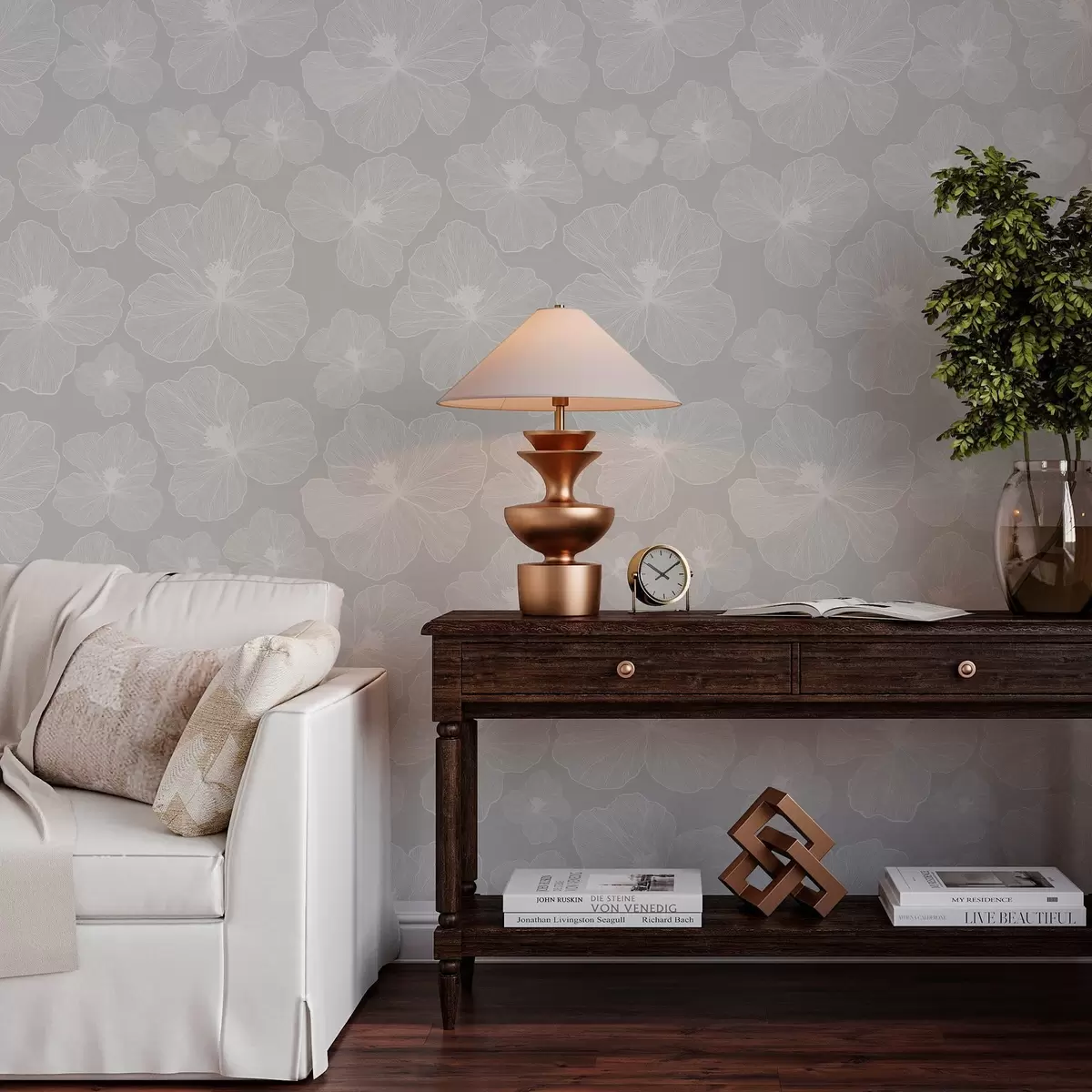 Tapeet Suured lilled hallil taustal a00068