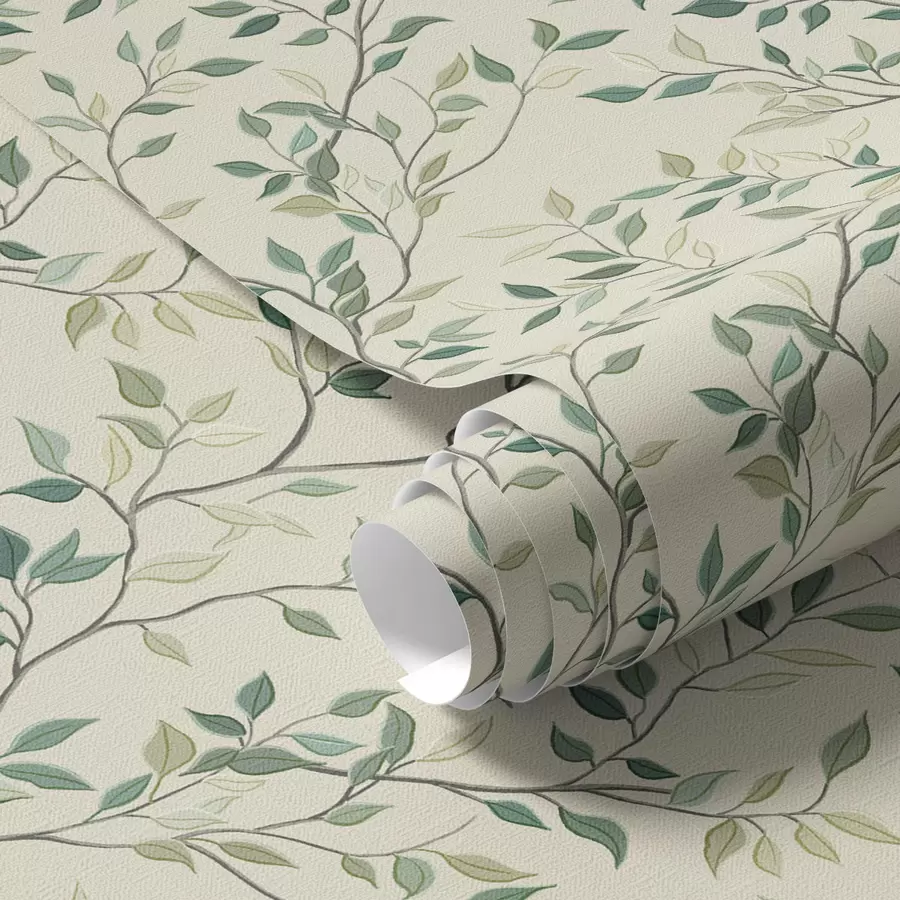 Fototapeedid Õrnalt keeratud oksad koos lehtedega a00071