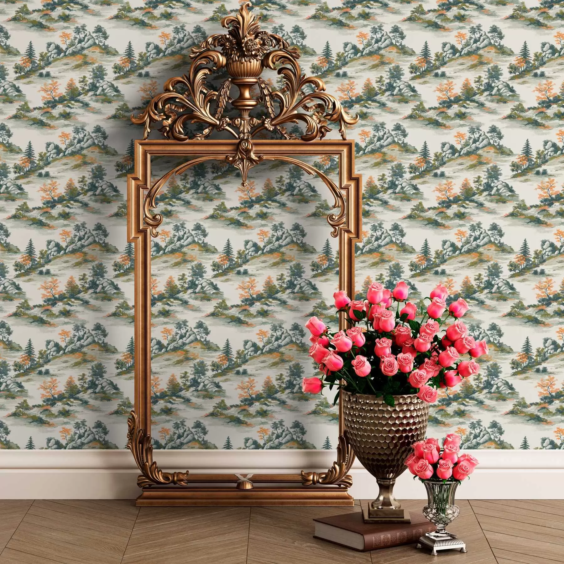 Fototapeedid Puud mägede kividega ääristatud kaljudel a00090