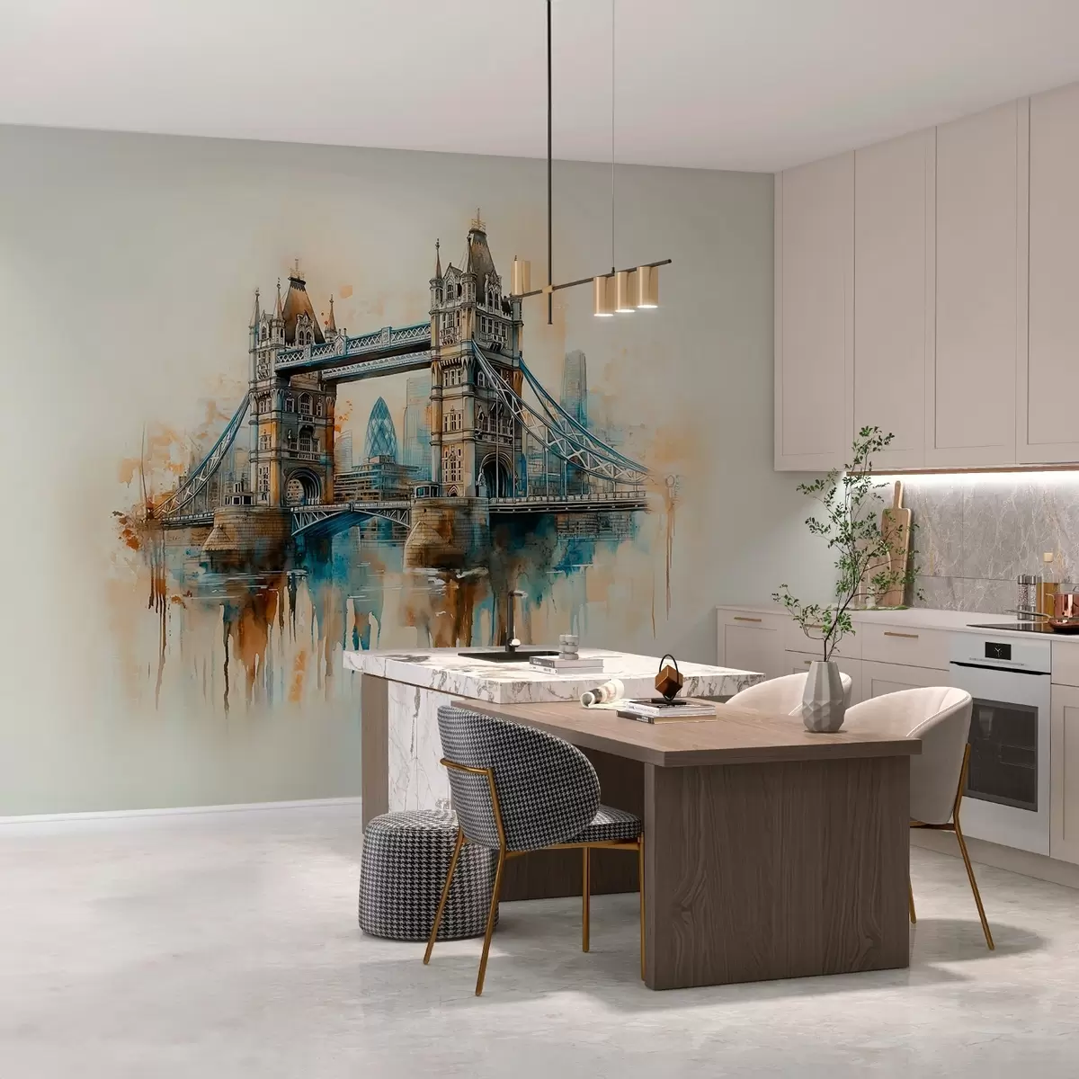 Fototapeedid Tower Bridge akvarellmaal tehnikas  w03396
