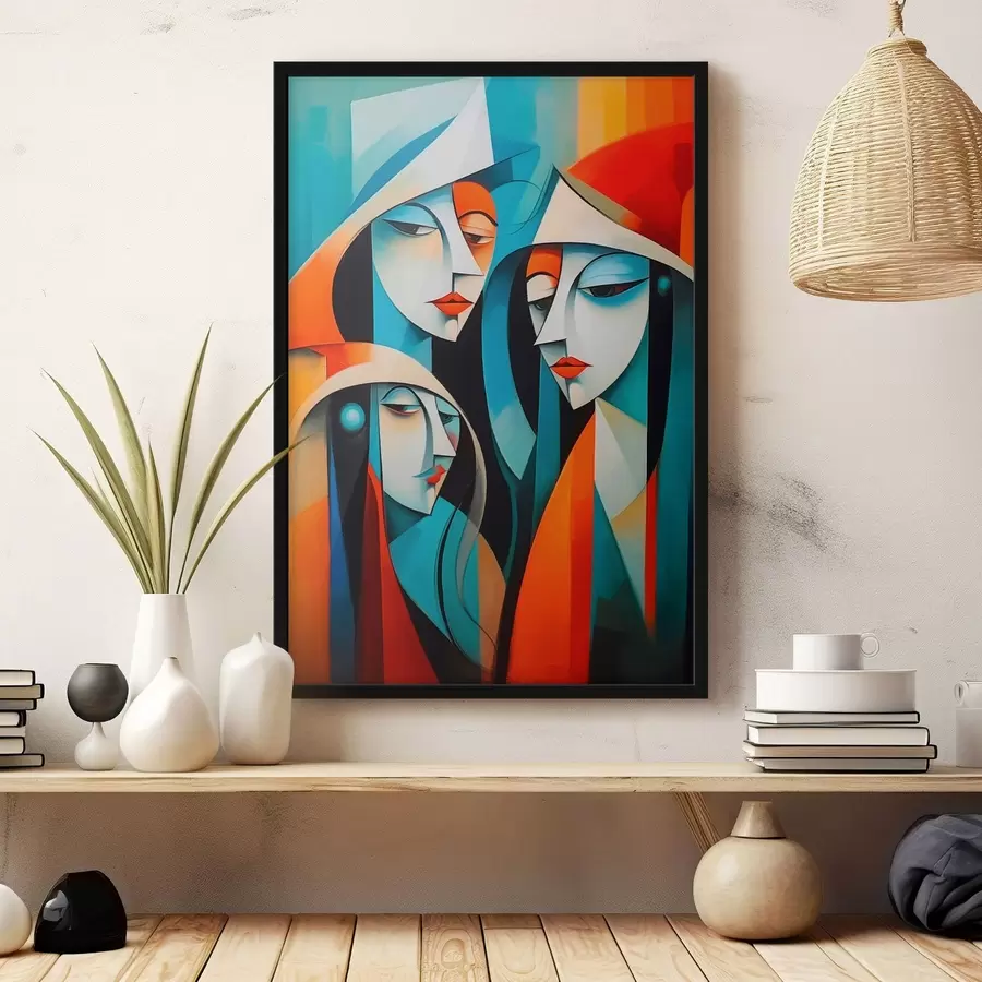 Fototapeedid Abstraktne pilt naiste portreedest f43411