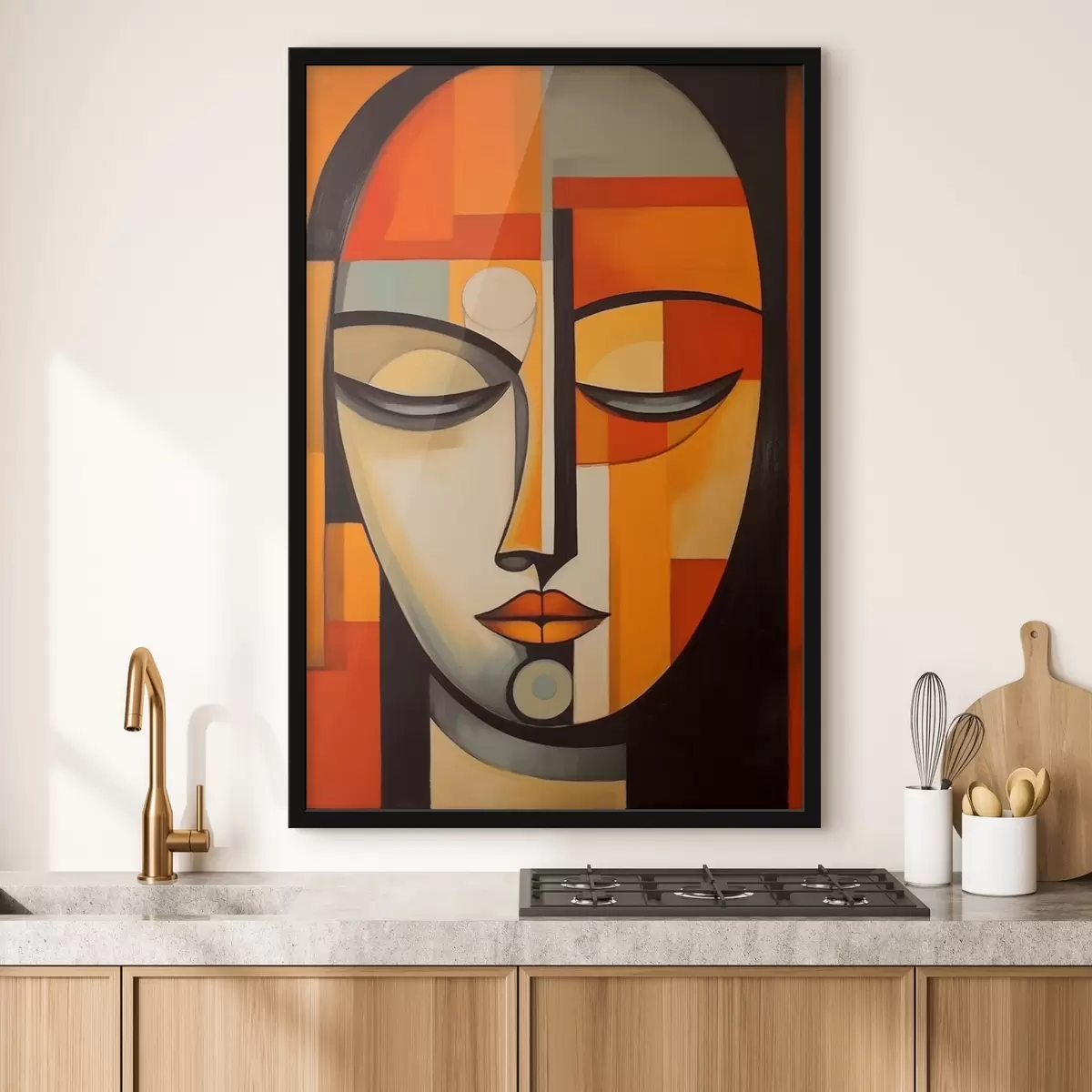 Plakat Geomeetriline portree modernistlikus stiilis f43412