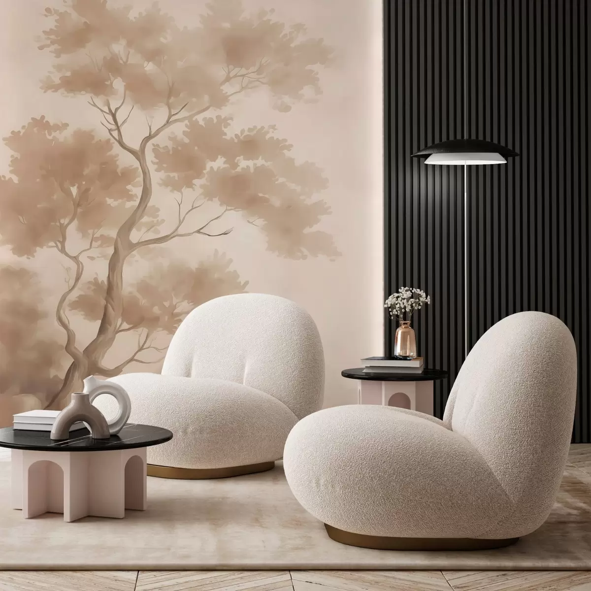 Fototapeedid Puu imitatsioon hägune akvarell w03471