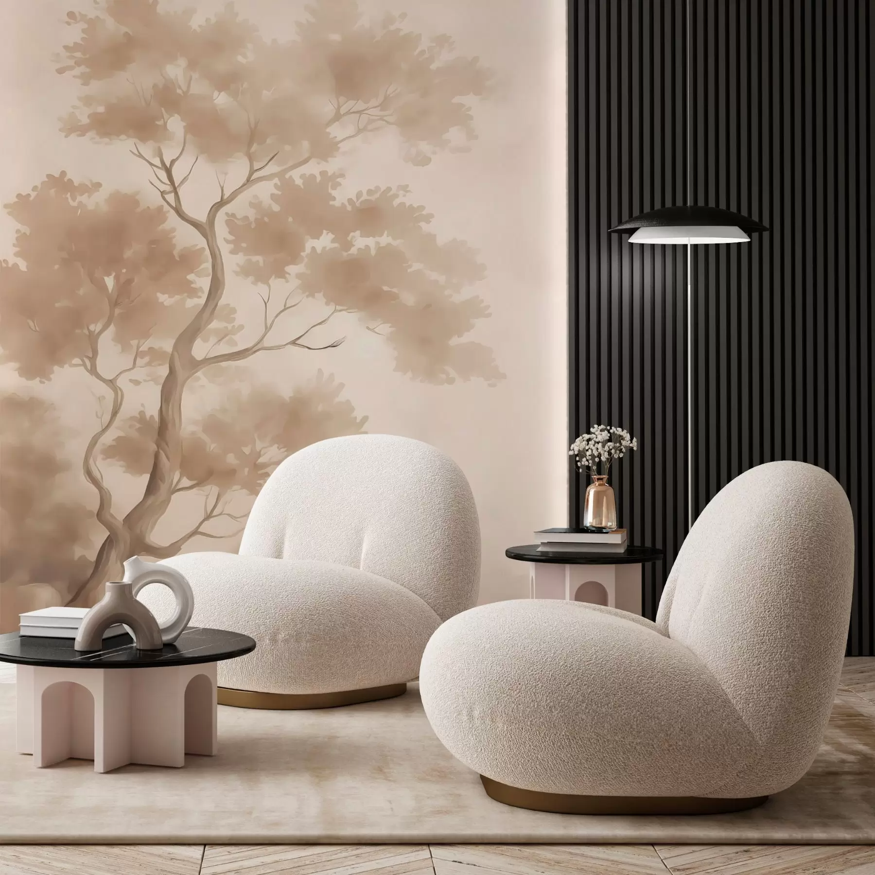 Fototapeedid Puu imitatsioon hägune akvarell w03471