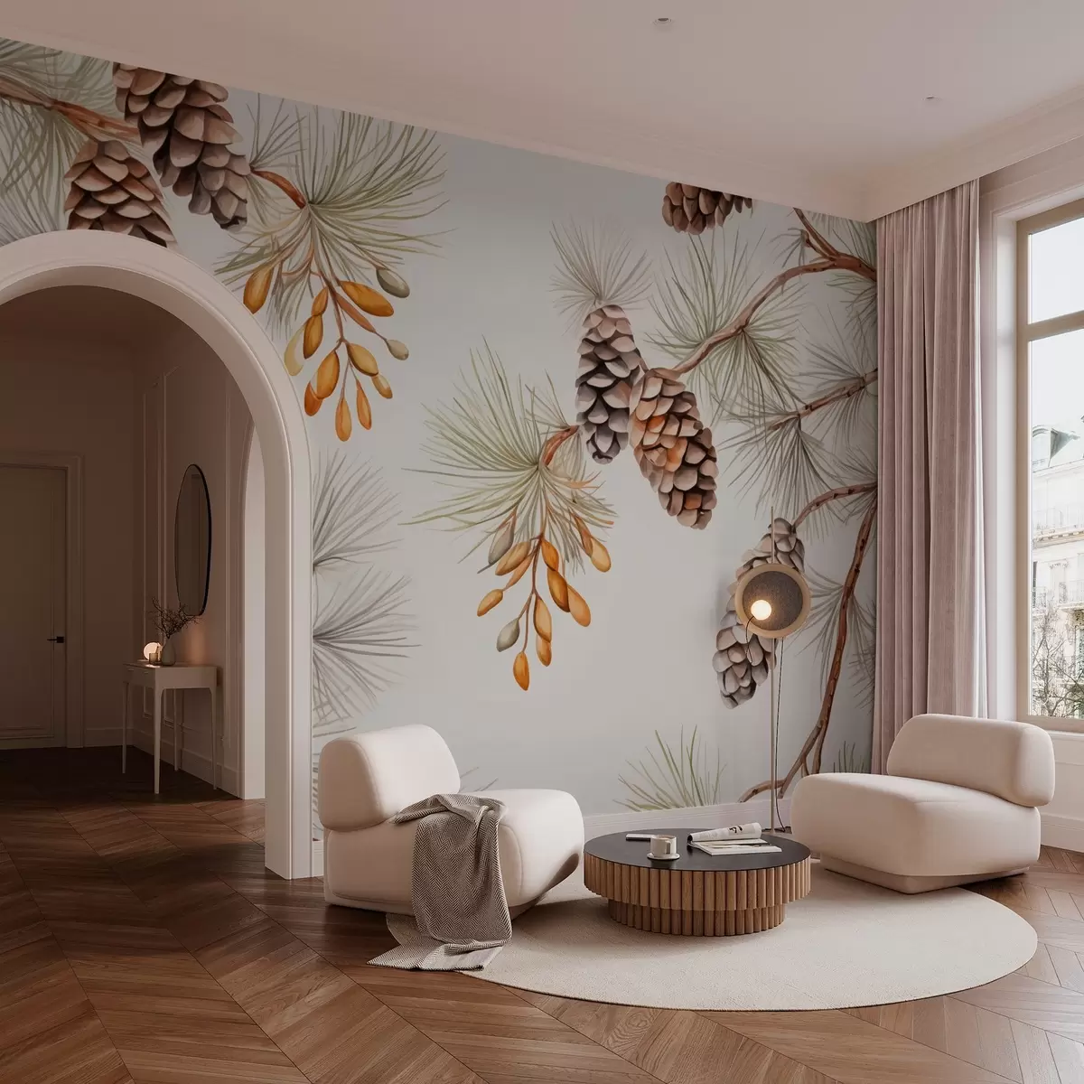 Fototapeedid Käbide imitatsioon akvarell w03462