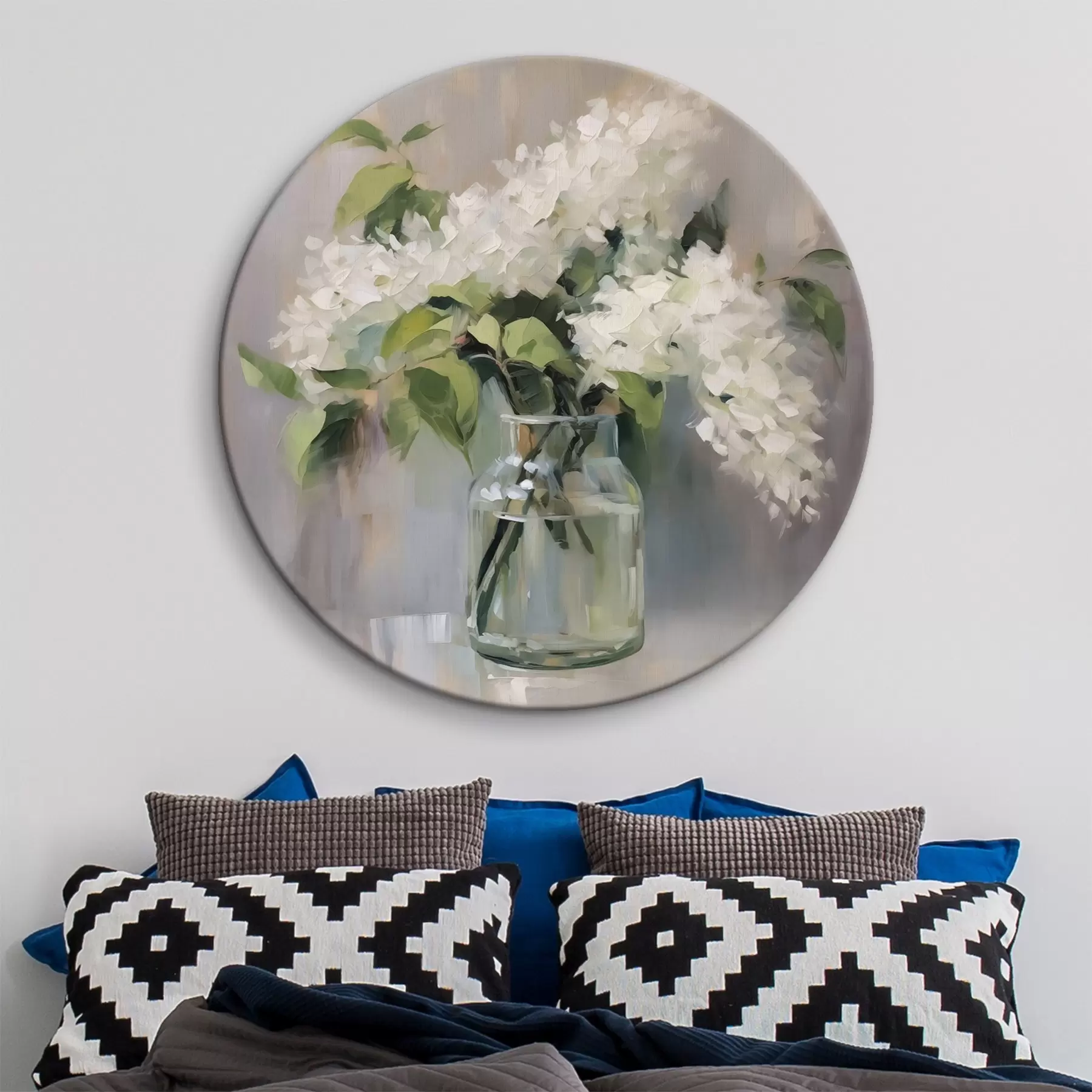 Pilt Valge lilla vaasis imitatsiooni maalimine r43439