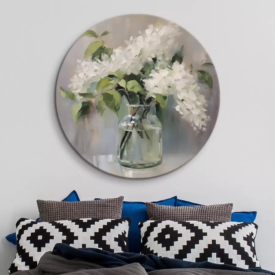 Pilt Valge lilla vaasis imitatsiooni maalimine r43439