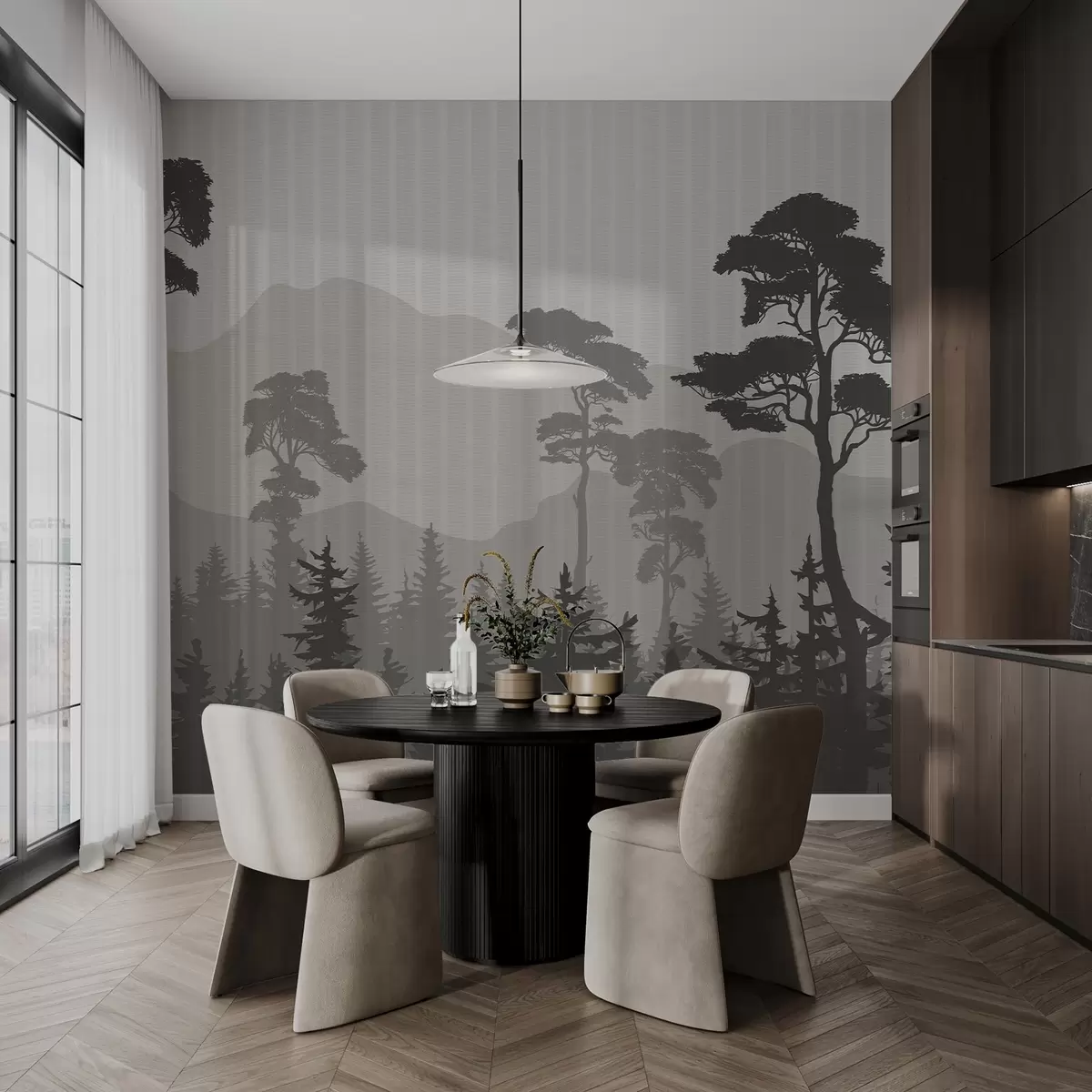 Fototapeedid Mägimets uduses udusesse pilve w03538v1