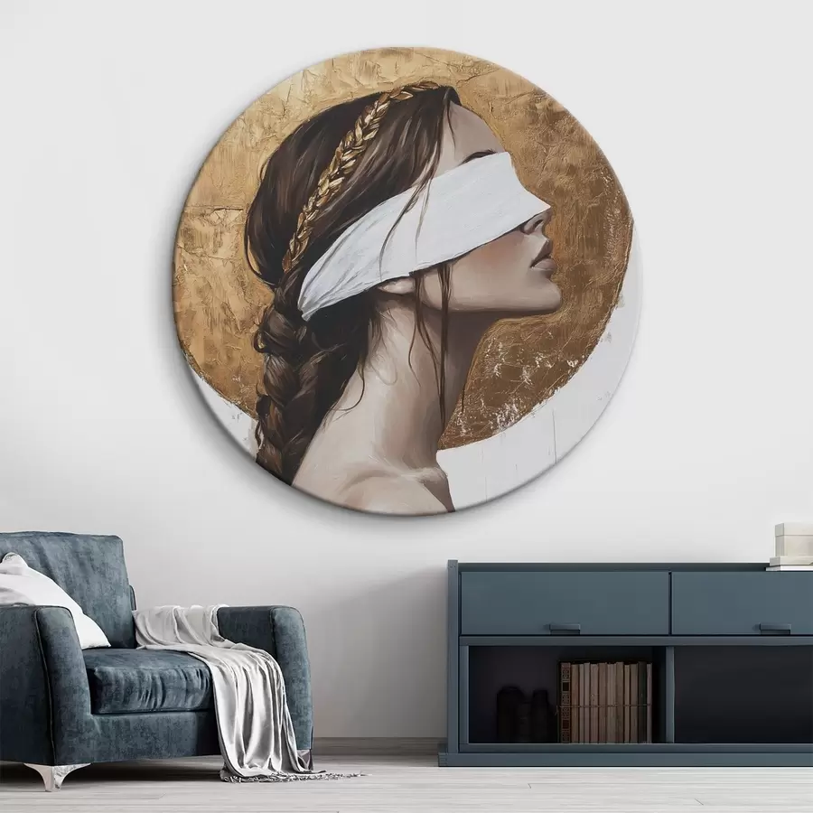 Pilt Naine sidemega silmade peal, Kreeka, akrüülstiilis joonistus r43502