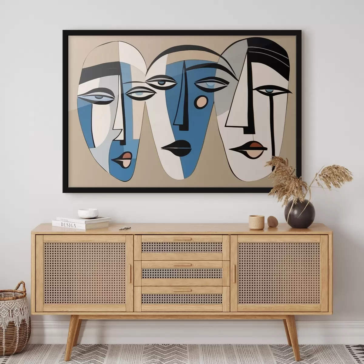 Plakat Abstraktne portree kassist geomeetrilises stiilis f43526