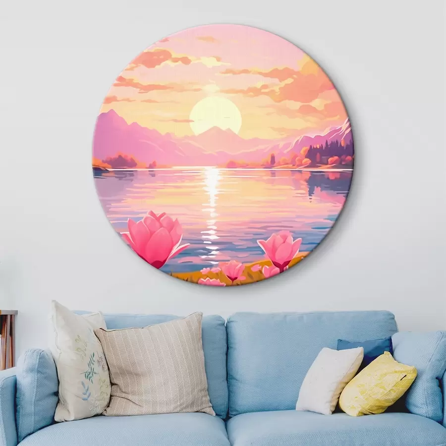 Pilt Maastik koos tiigiga mägede taustal r43523