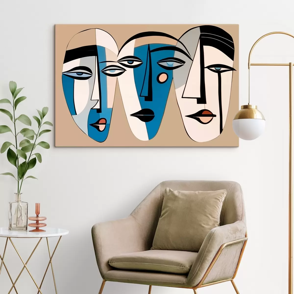 Pilt Abstraktne portree kassist geomeetrilises stiilis s43526