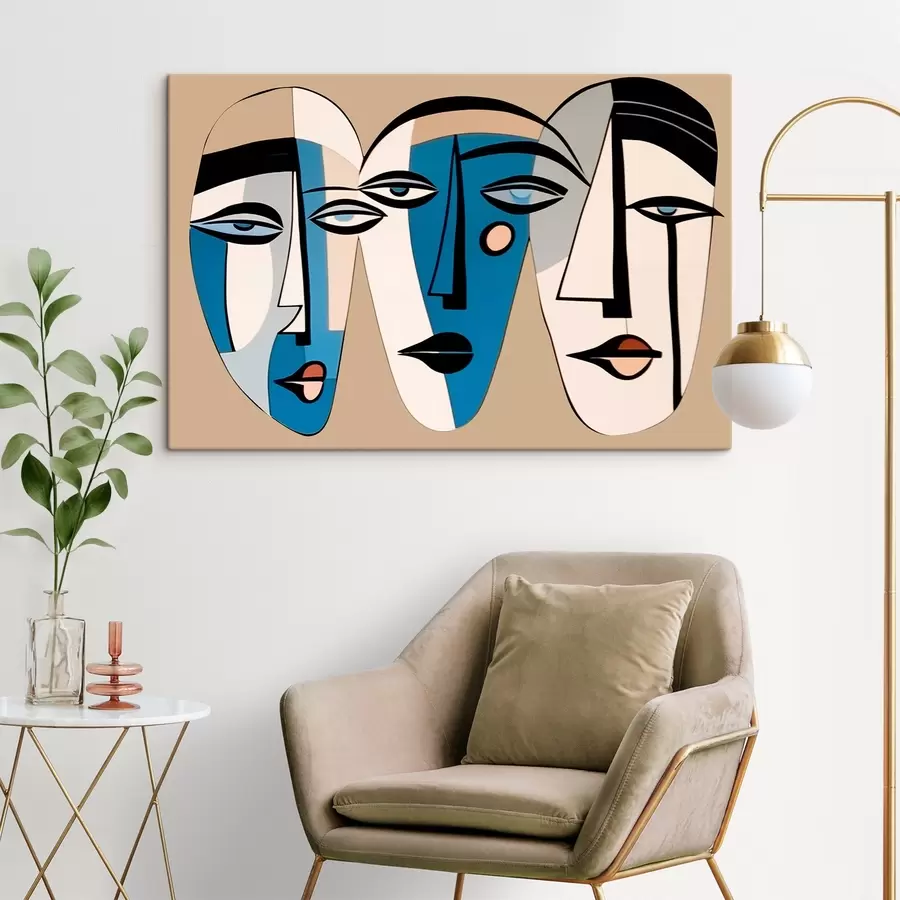 Pilt Abstraktne portree kassist geomeetrilises stiilis s43526