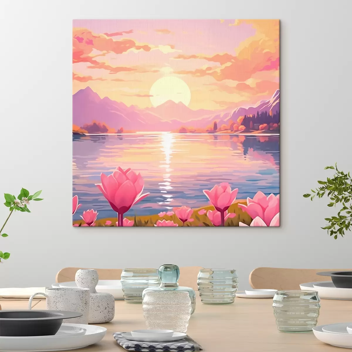 Pilt Maastik koos tiigiga mägede taustal s43523