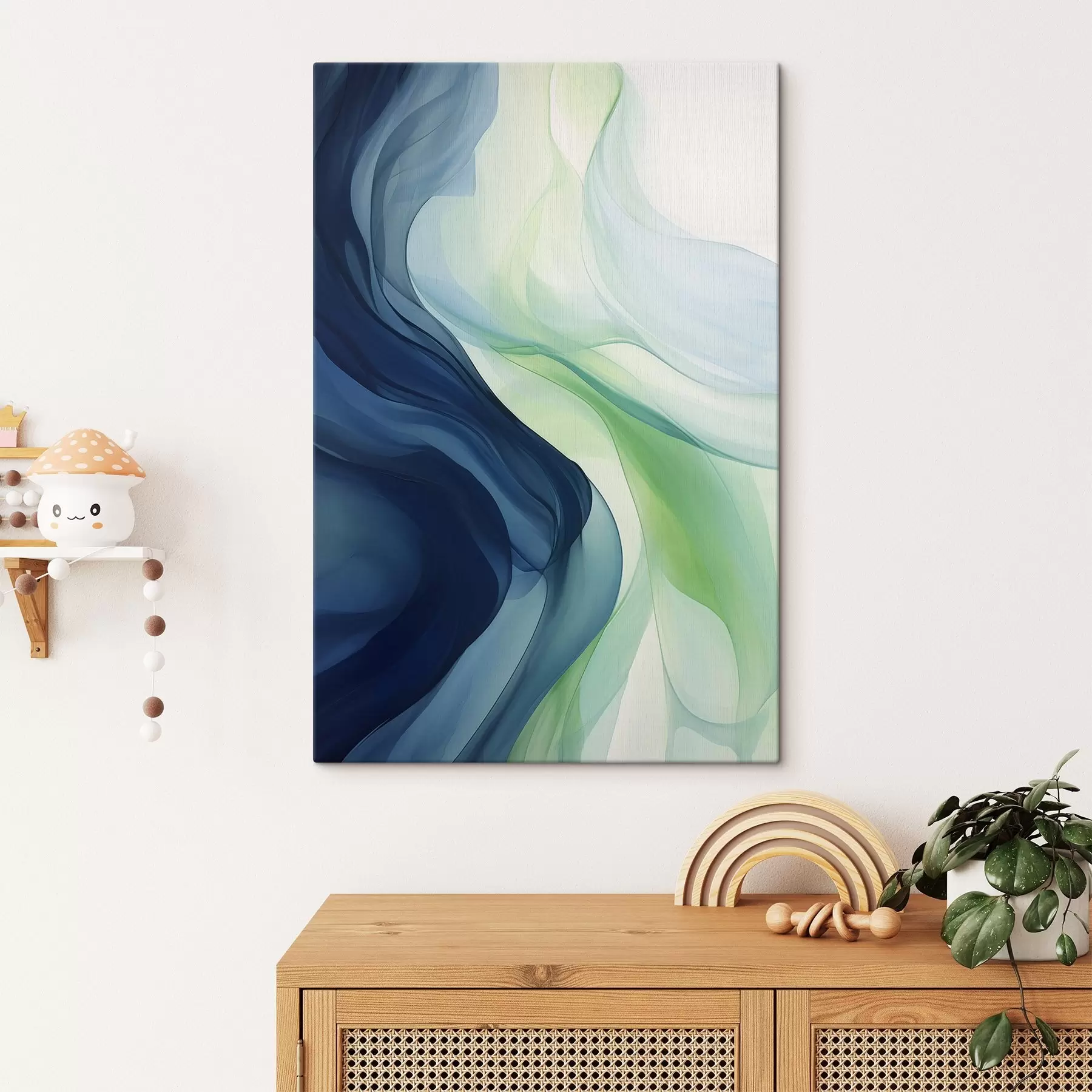 Fototapeedid Värvilised plekid rohelises ja sinises värvitoonis s43580