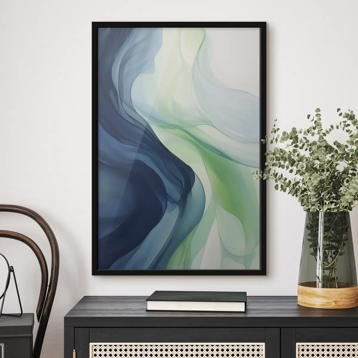 Plakat Värvilised plekid rohelises ja sinises värvitoonis f43580