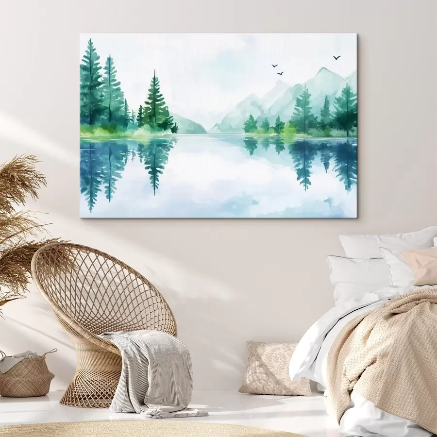 Pilt Järv mäe lähedal akvarellistiilis s43922