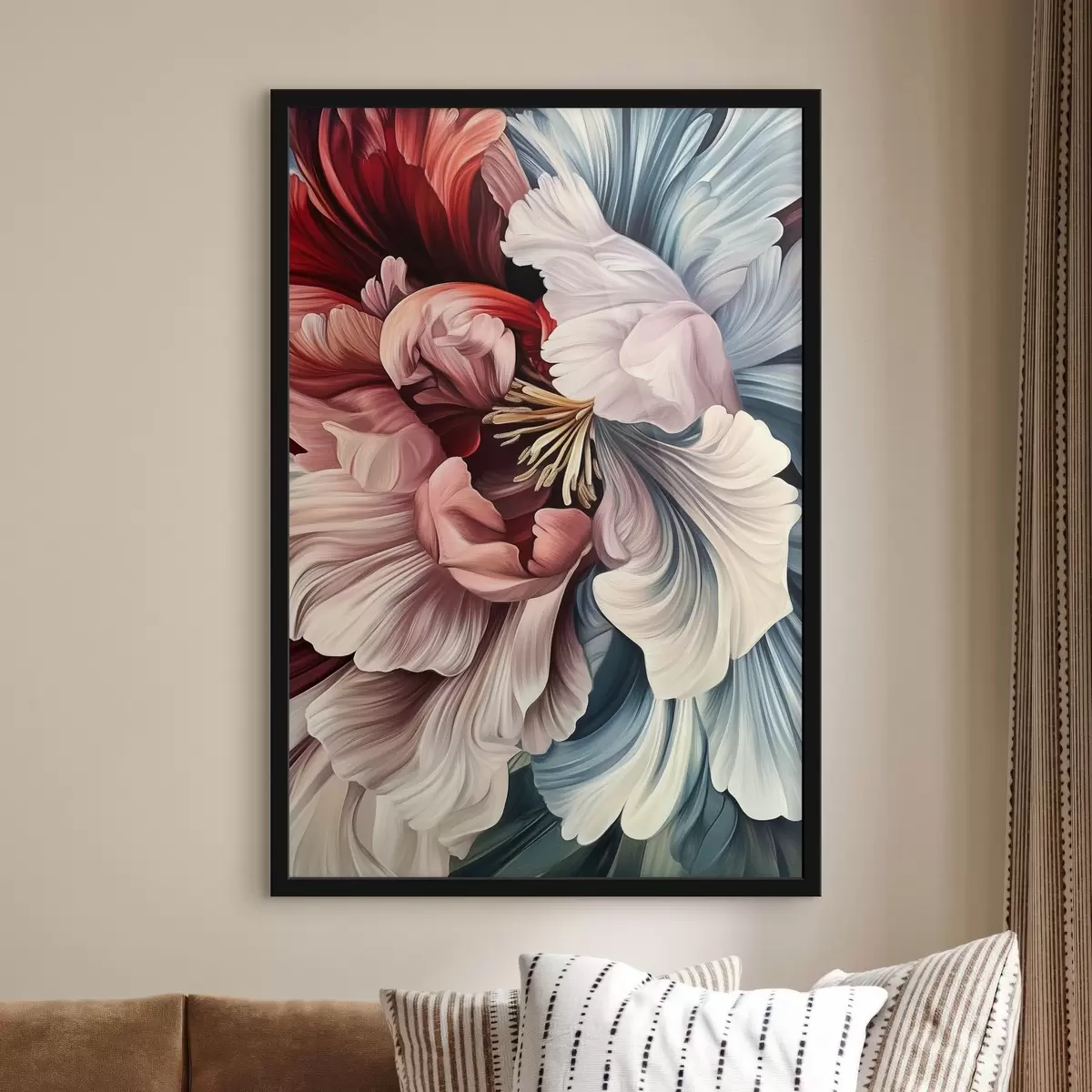 Plakat Sinine ja punane lill f43905