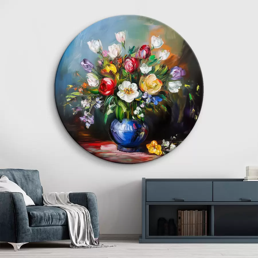 Pilt Mitmevärviliste lillede kimp r43911