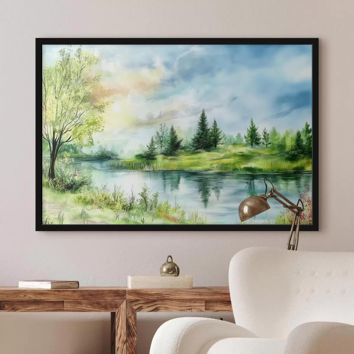 Plakat Kaunis vaade järvele f43923