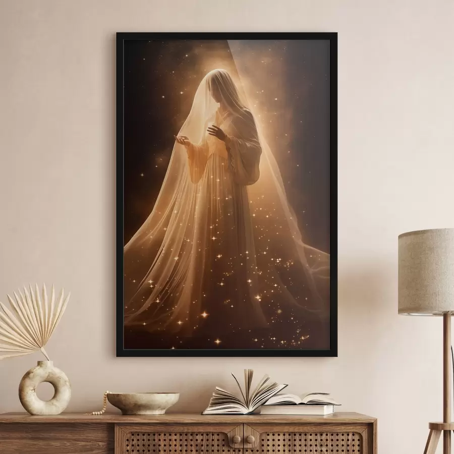 Fototapeedid Tüdruk kleidis tumedal taustal f43470