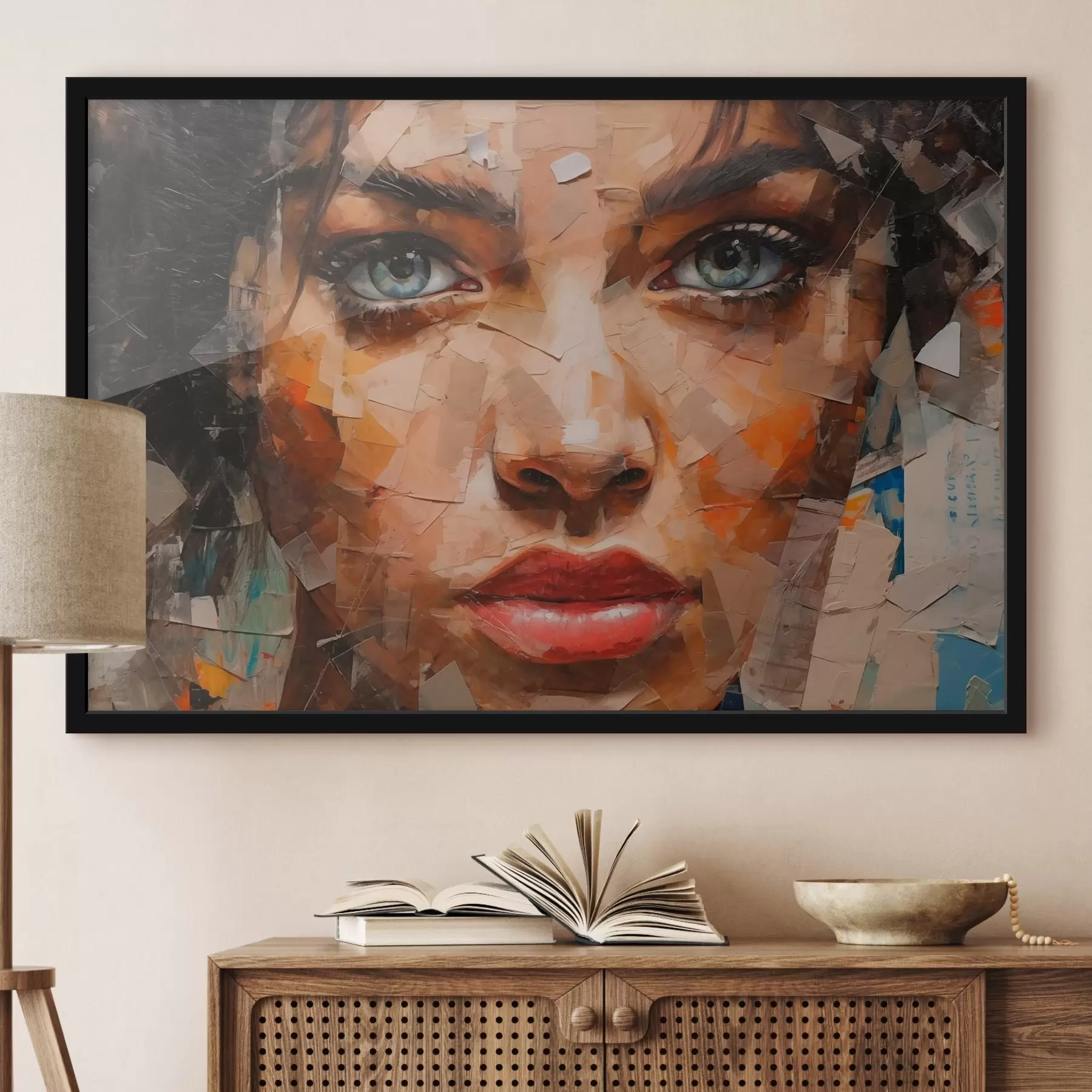 Fototapeedid Tüdruku nägu ajalehtedest f43467