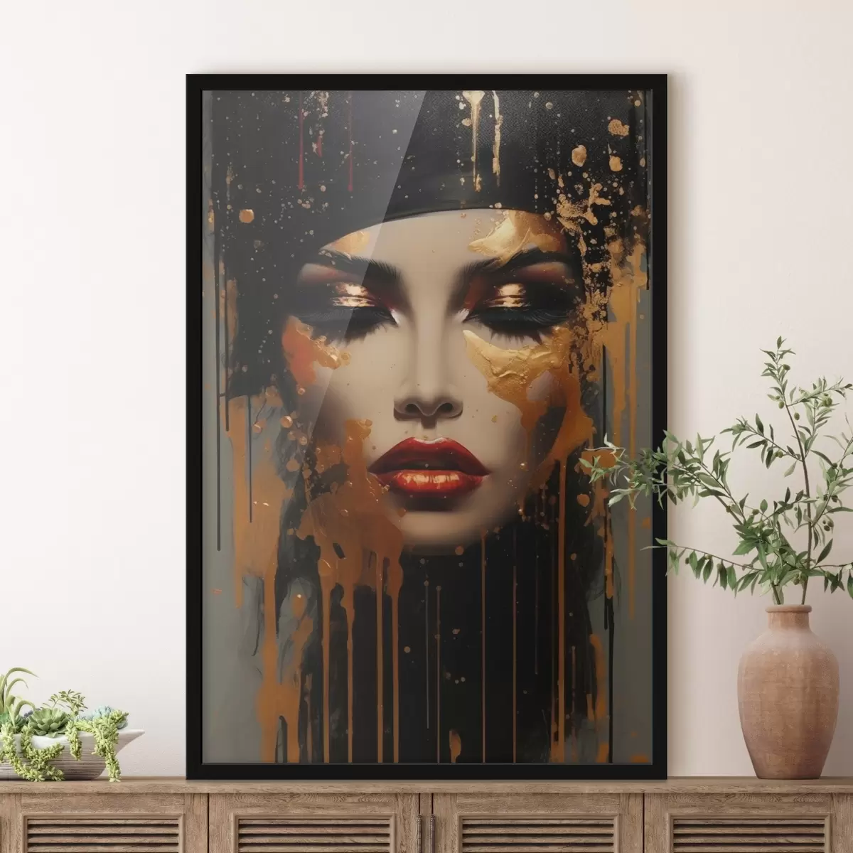 Plakat Tüdruku nägu kollase värviga f43468