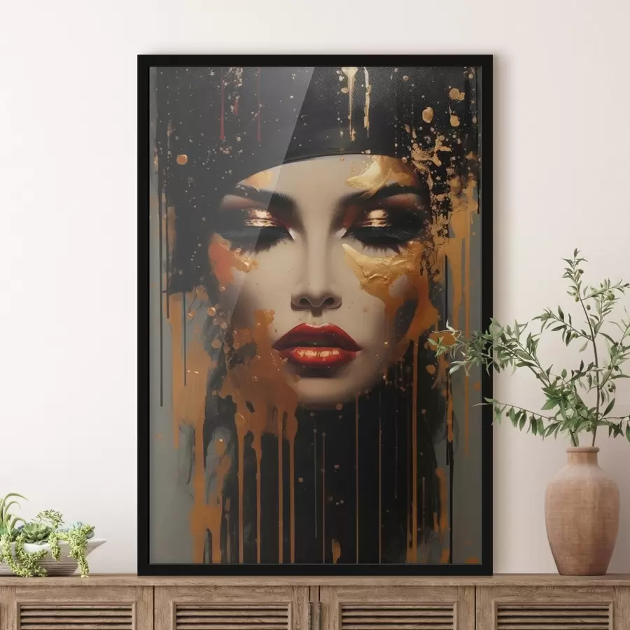 Fototapeedid Tüdruku nägu kollase värviga f43468