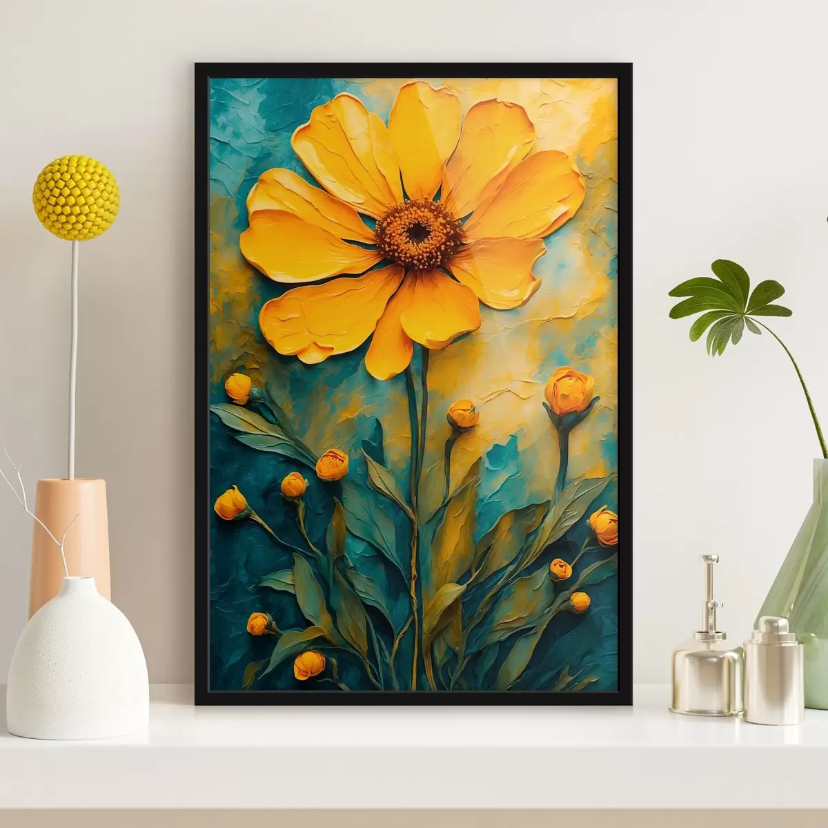 Plakat Kollane päevakivi õlimaalide stiilis f43870