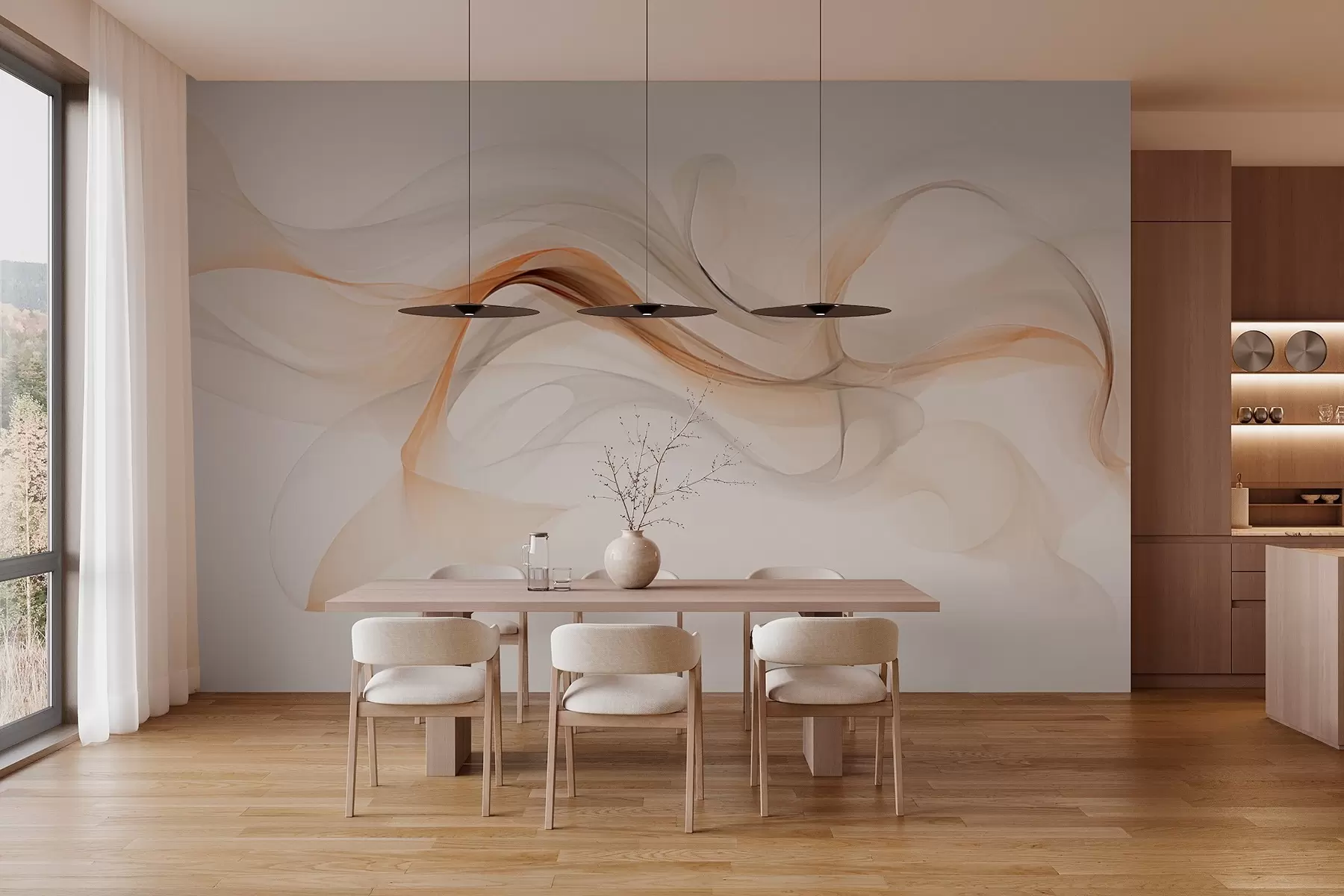 Fototapeedid Abstraktsioon koos pehmete lainetega w03609