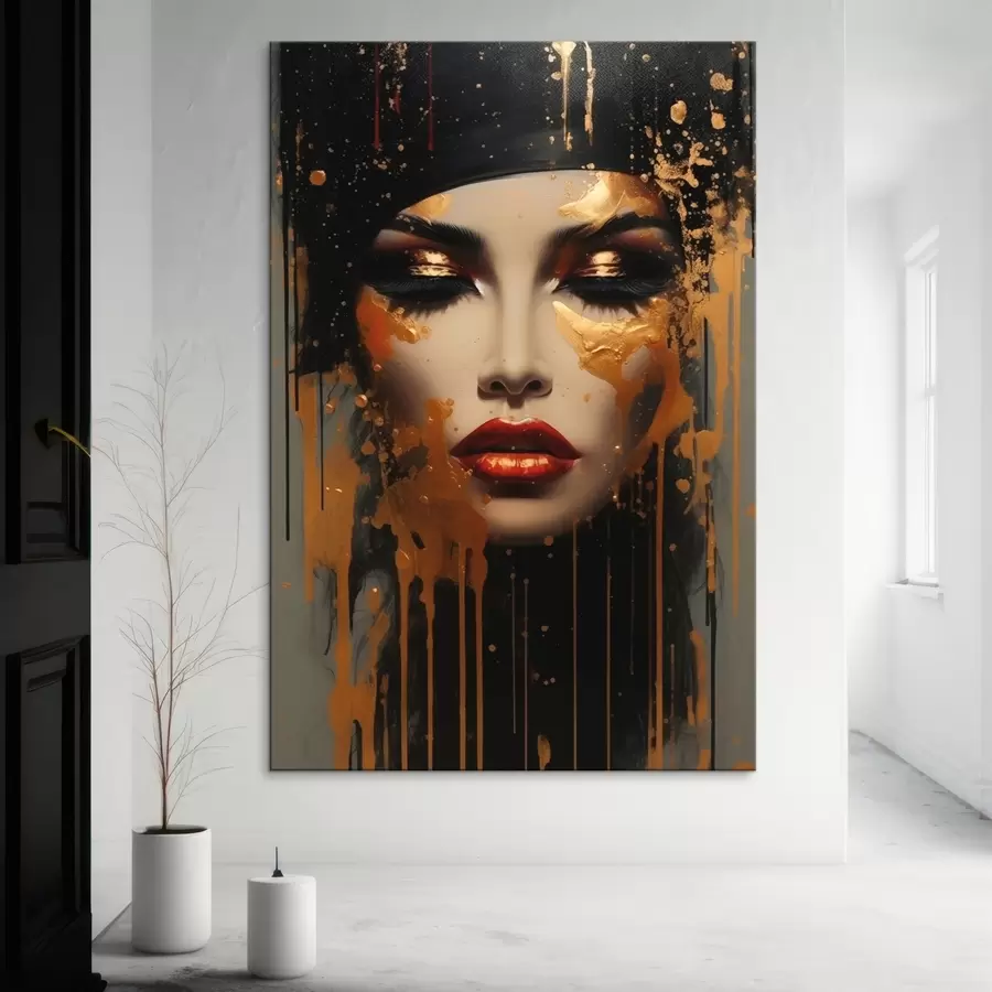 Pilt Tüdruku nägu kollase värviga s43468