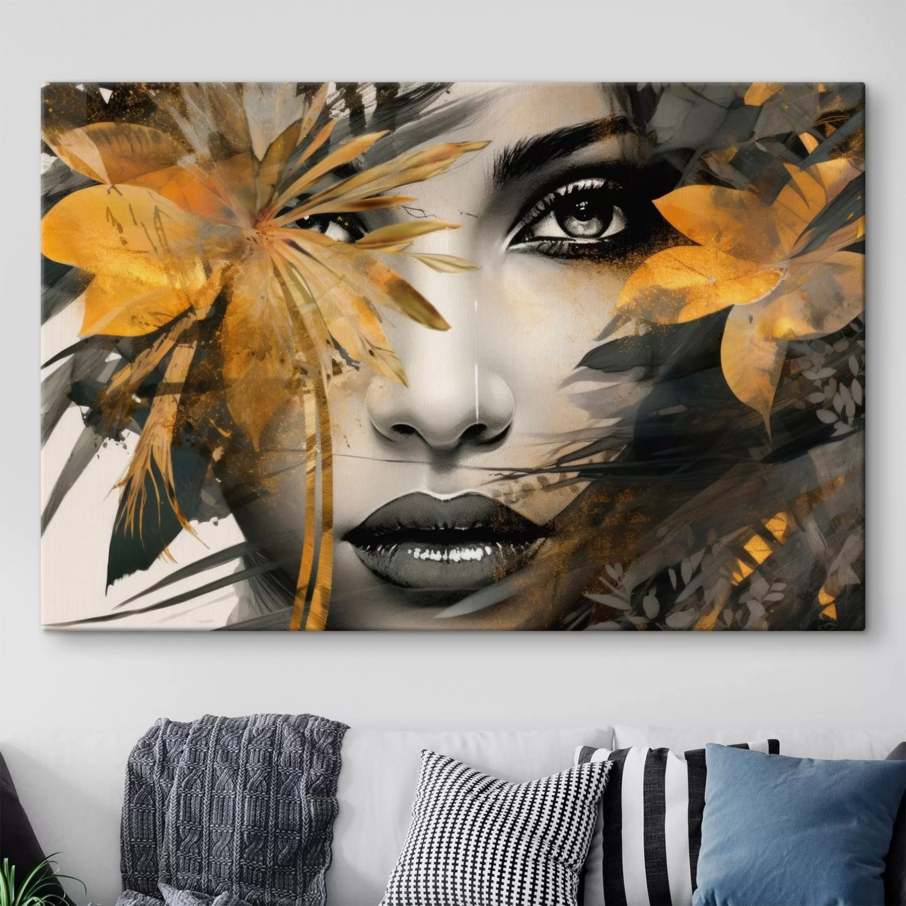 Pilt Tüdruku nägu käsitsi maalitud stiilis s43469