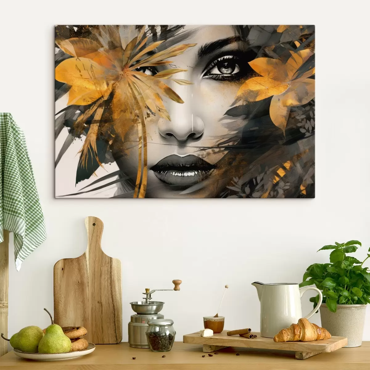 Pilt Tüdruku nägu käsitsi maalitud stiilis s43469