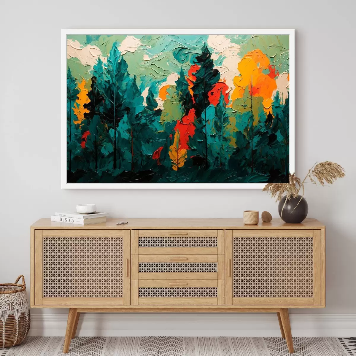 Plakat Must mets õlimaalide stiilis f43444