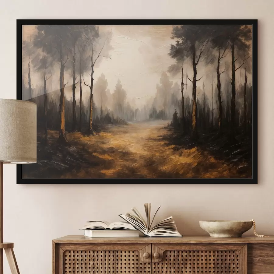 Fototapeedid Must mets akrüülmaalide stiilis f43448