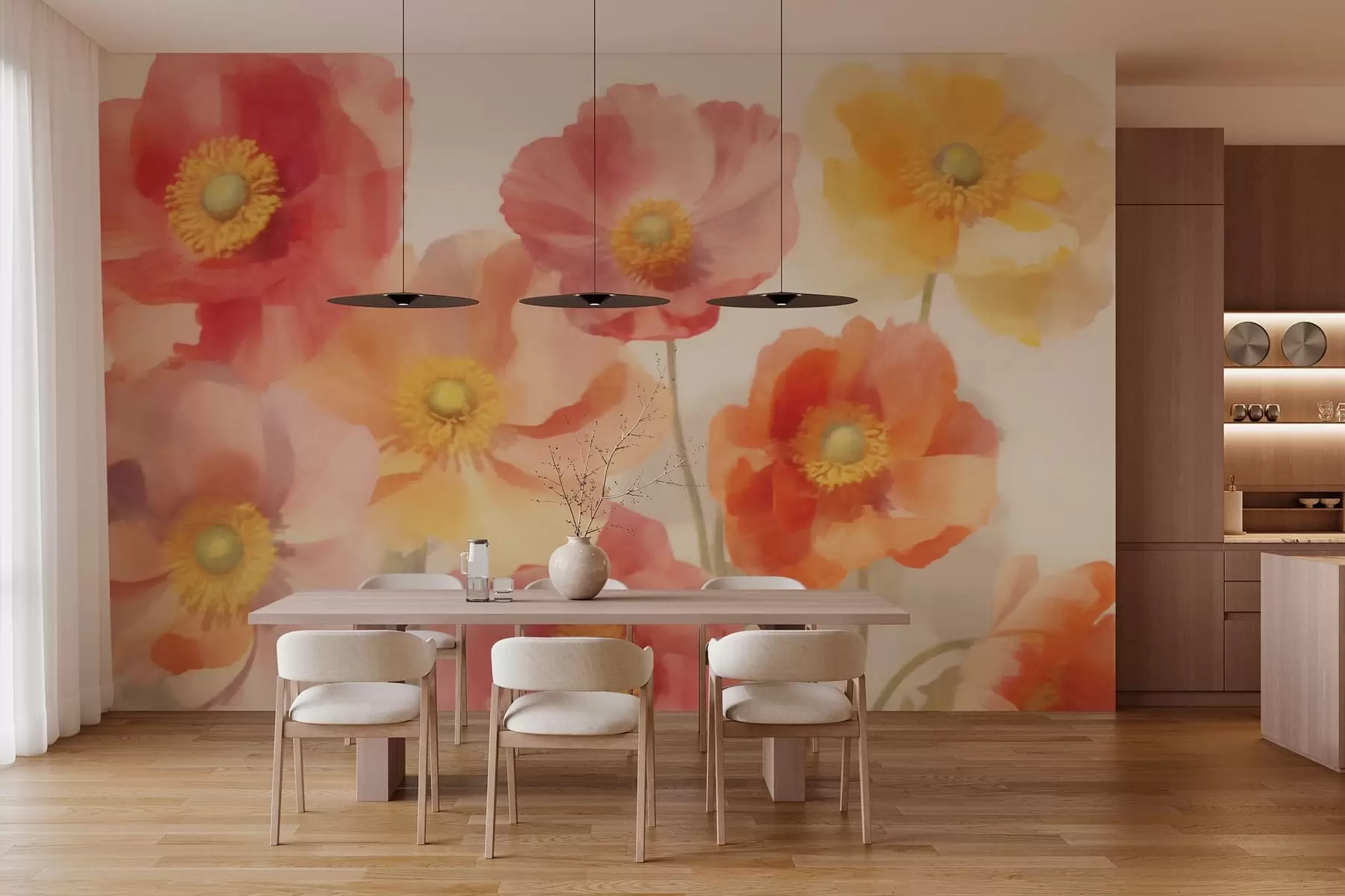 Fototapeedid Värvilised moonililled w03639