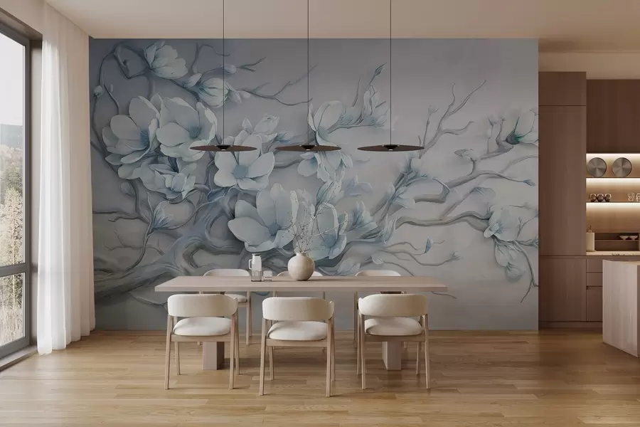 Fototapeedid Õrn magnooliapuu maalitud akvarelliga w03664v1