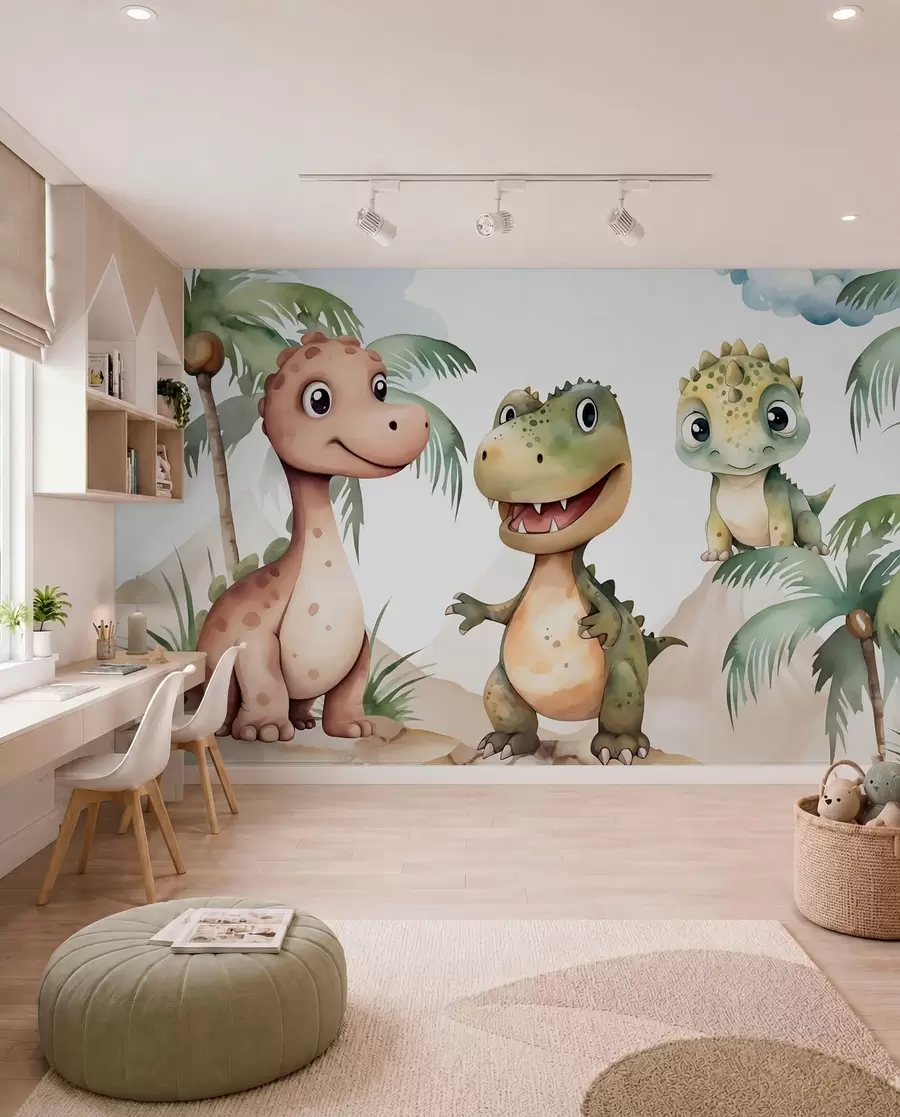 Fototapeedid Kolm väikest dinosaurust w03675