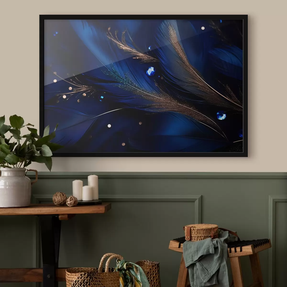 Plakat Sinised hüperrealistlikud suled f43946