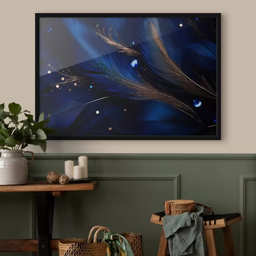 Fototapeedid Sinised hüperrealistlikud suled f43946