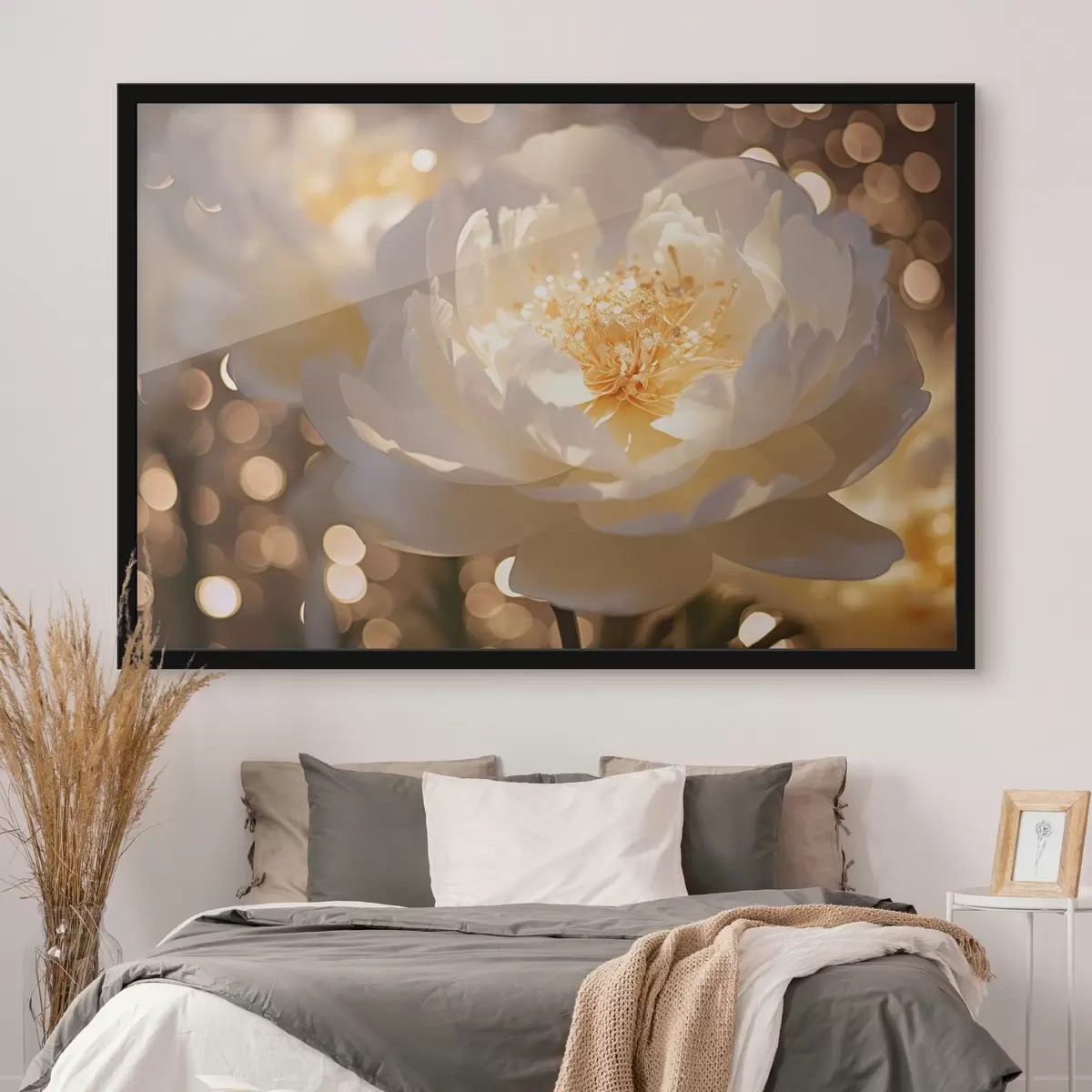 Plakat Valge lill hägusel taustal f43947