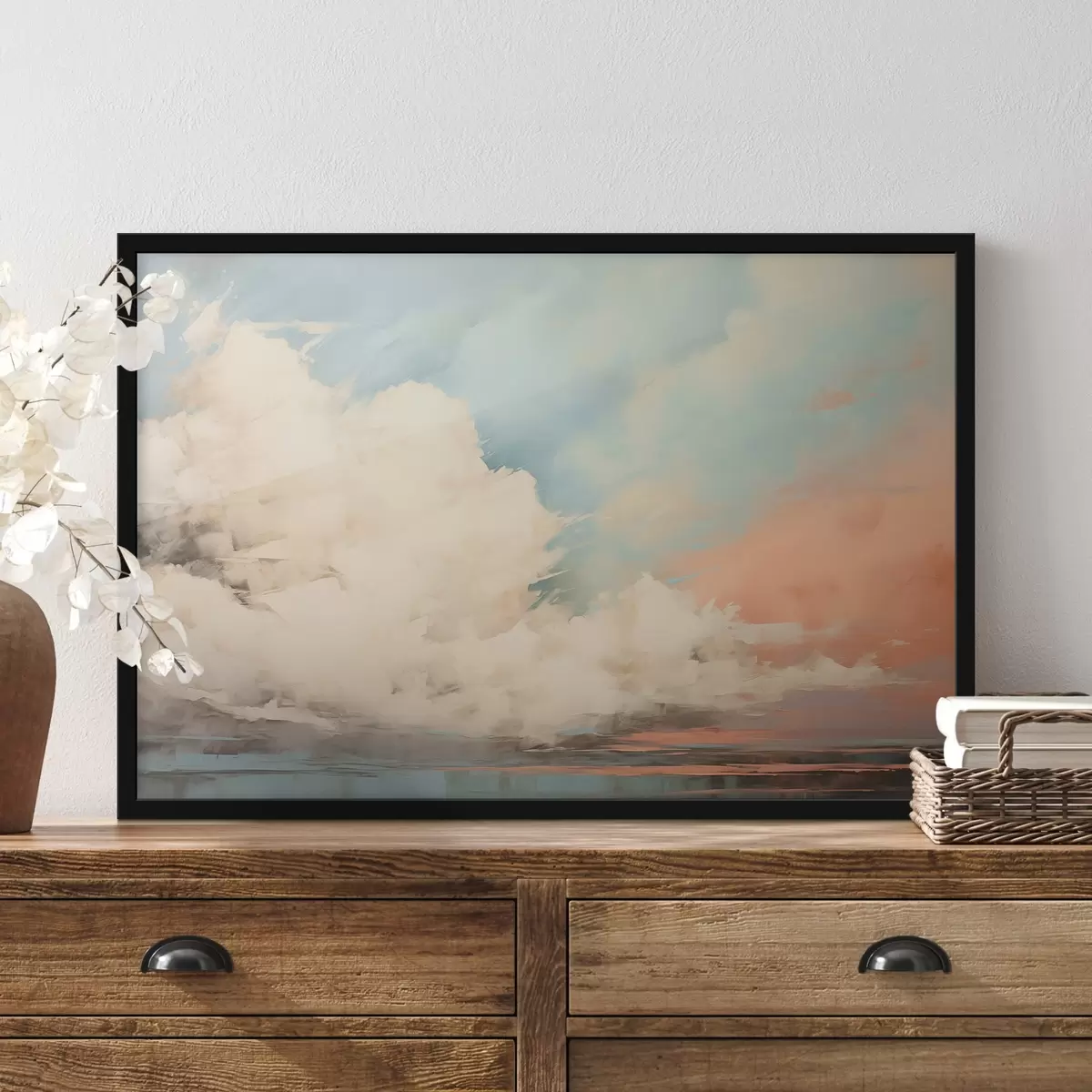 Plakat Abstraktne udu mere kohal akrüülmaalide stiilis f43952