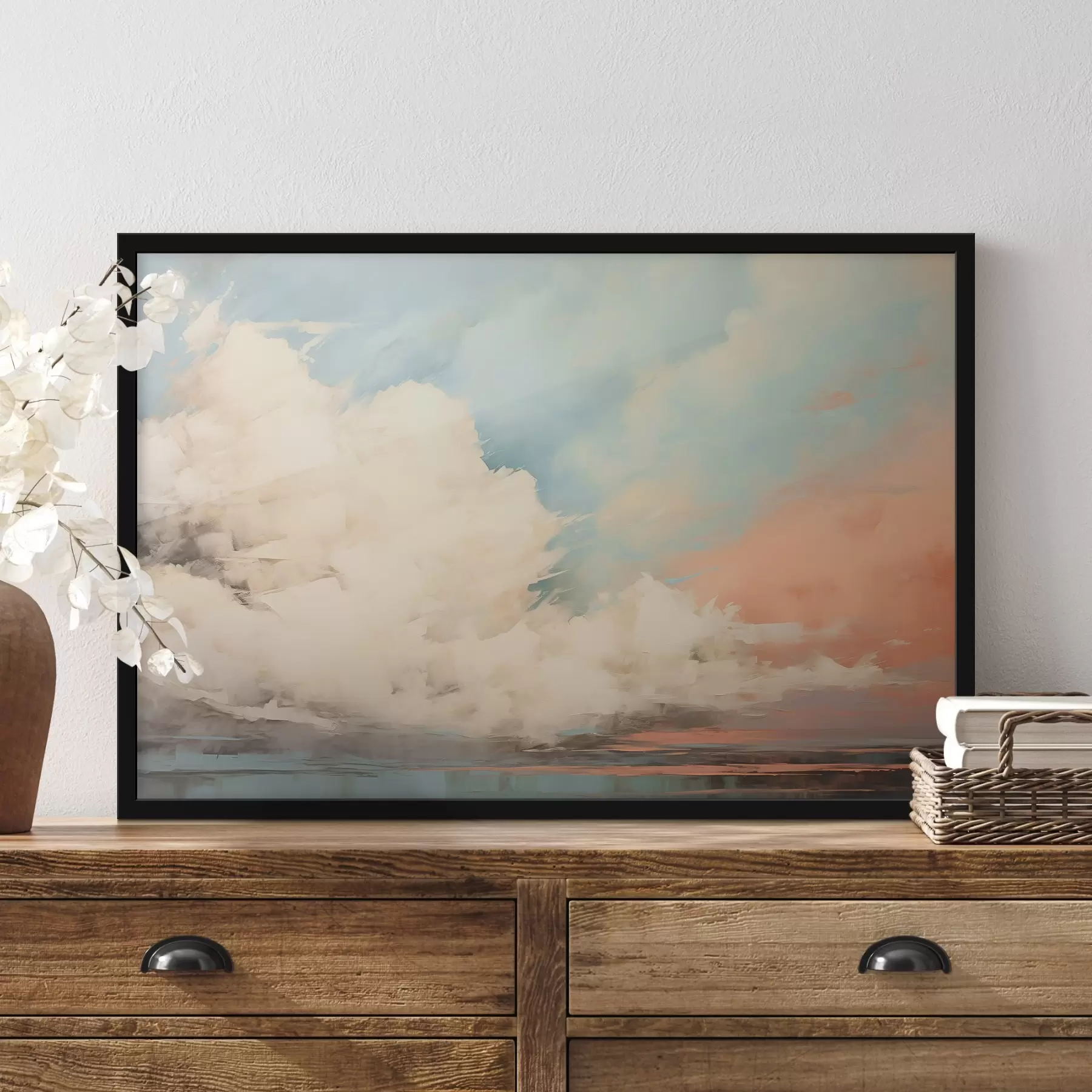 Fototapeedid Abstraktne udu mere kohal akrüülmaalide stiilis f43952